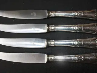 4 knive, sølvplet
