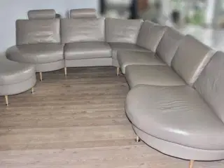 Grå lædersofa 