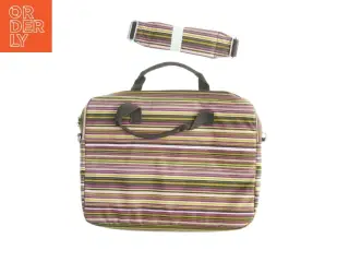 Stribet computertaske (str. 39 x 30 cm)