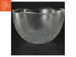 Glas skål med mønster (str. Ø. 23 cm)
