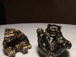 2 brune stentøjs bjørne figurer nr. 22747 og 22748
