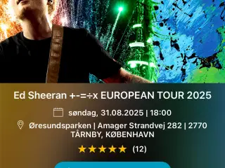 Koncert med Ed Sheeran 31.08.2025 