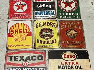 Retro metalskilte Michelin, GTX, Shell