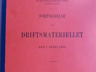 DSB materielfortegnelse 1898