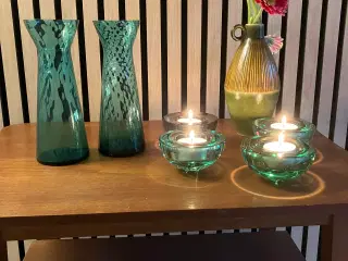 Grønne hyacintglas med optiske striber 