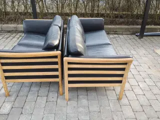 Tremmesofaer med kvalitetslæder, 2+3