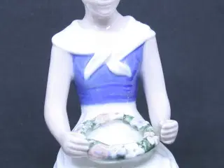 Porcelænsfigur Pige med blomsterkrans