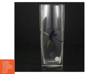Glas vase med håndmalet design fra Luminarc (str. H. 21 cm)