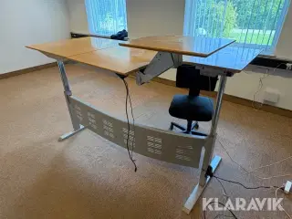 Hæve og sænke bord med stol Munch Paragon bordplade