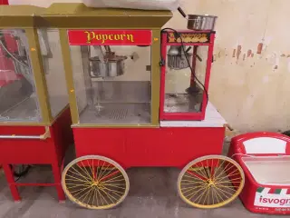 Popkornvogn med 2 maskiner