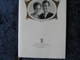 Menukort fra Margrethe og Henriks bryllup i 1967