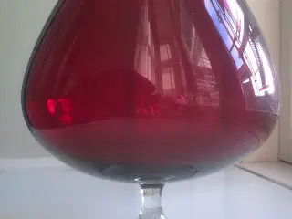 Rubin rød bowle RETRO glas vase opsats = SVERIGE