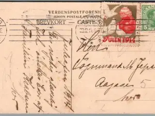 Julemærke 1914 på Postkort