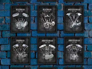 Harley-Davidson motor plakater 12 stk
