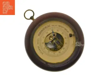 Barometer med træramme (str. Ø 14x cm)