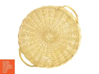 Stor Rund flettet kurv med håndtag (str. Ø 30 cm)
