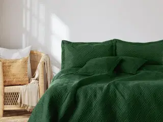 Sengetæppe – Amelia Home OPHELIA, flaskegrøn mikrofiber, 200×220 cm