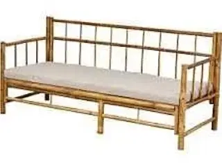 Lima loungesofa med hynde Bambus 180x70x80 cm