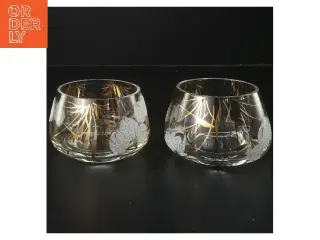 Dekorative glaslysestager (str. 2 stk Ø 9 cm)