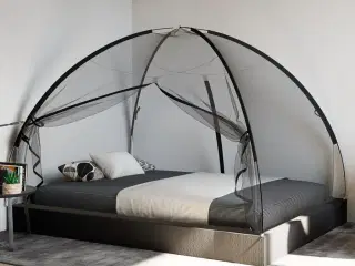 Myggenet med døre 200x150x140 cm trådnet sort