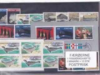 Færøerne - 1 Frimærkehæfte + 1 Miniark + 13 Stk. - Postfrisk