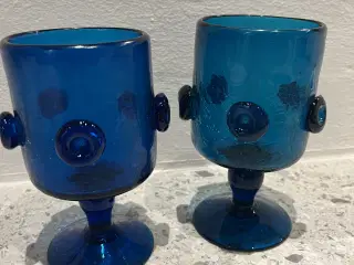 2 mundblæste glas
