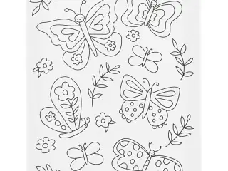 Malerlærred med print, Sommerfugle, D: 1,6 cm, str. 24x30 cm, 360 g, 1 stk.