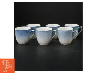 Blå og hvide porcelænskrus fra B&G (str. 7 cm. 6 styk)