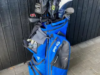 Ping Pioneer vognbag m. tilhørende golfkøller.