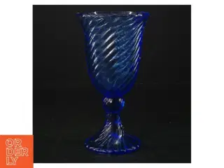 Blåt drikekglas (str. H. 16,5 cm)