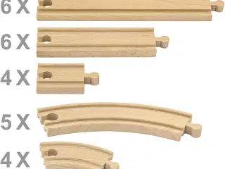 VIGA Togskinner Sæt - 25 Deler i Kvalitets Træ