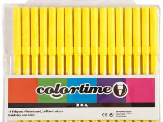 Colortime Tusch, streg 2 mm, citrongul, 18stk./ 1 pk.