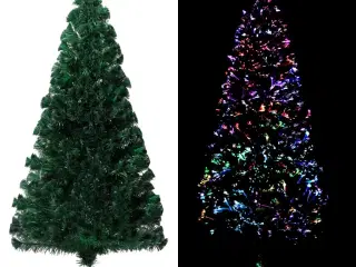 Kunstigt juletræ med juletræsfod 120 cm fiberoptik