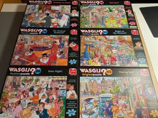 Wasgij puslespil 6 stk forskellige