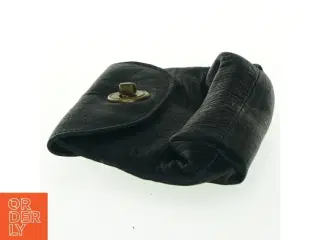 Sort læderpung (str. 16,5x11 cm)