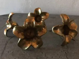 4 stk. messing pynte blomster (vintage)