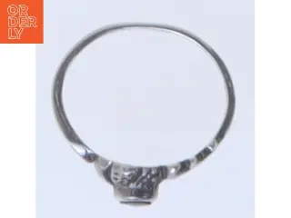 Sølv ring med sort sten (str. 51 mm)