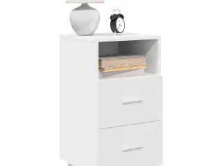 Sengebord med 2 skuffer 36x36x68 cm hvid