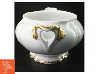 Porcelænssuppeterin med guldkant