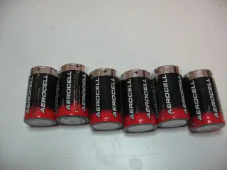 6 stk. Batterier Type D