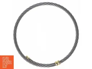 Stålarmbånd med gulddetaljer (str. 6,5 cm)