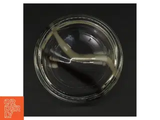 Glasskål med sort og hvid stribe (str. 15 x 6 komma 5 cm)