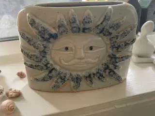 Vase med sol keramik vase