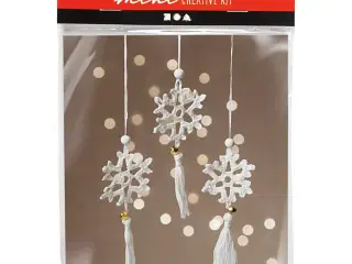 Mini DIY Kit Hækling, Snefnug, hvid, 1 pk.