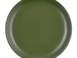12 stk. Tallerken stentøj mat grøn 160 mm Rustik