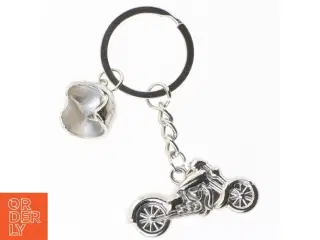 Motorcykel-nøglering med hjelm (str. 4,5 x 2 cm. og. 2 x 2 cm)