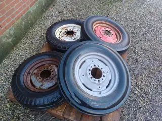 4 dæk på fælg 6,50-16
