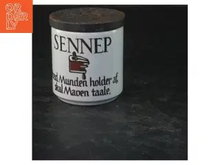 Knapstrup sennepskrukke med trælåg fra Knabstrup (str. 8x7 cm)