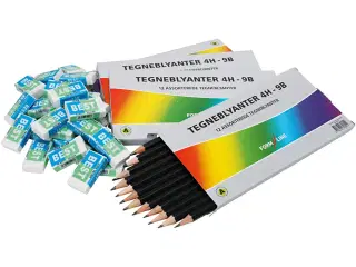 Tegnesæt, B,2B,4B,5B,6B,8B,9B,HB,H,2H,3H,4H, 1 pk.