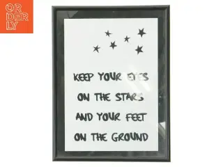 Sort billedramme med tekst (str. 19 x 25 cm)